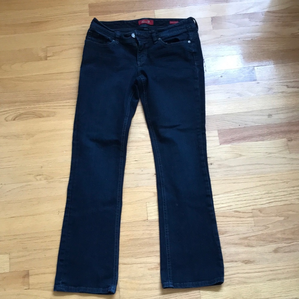 dark wash, slim boot cut jeans